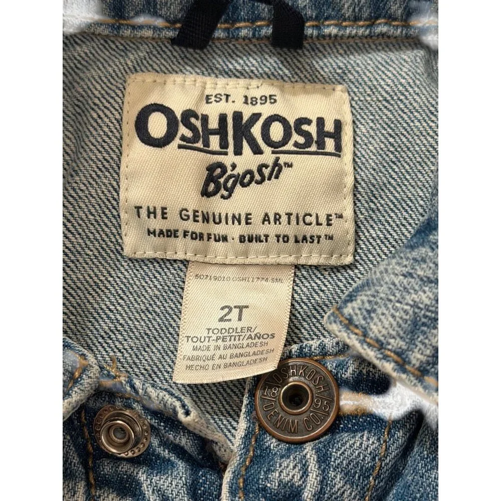 OshKosh B’gosh 2T‎ Toddler Denim Jacket Classic Blue Jean Coat Snap Front